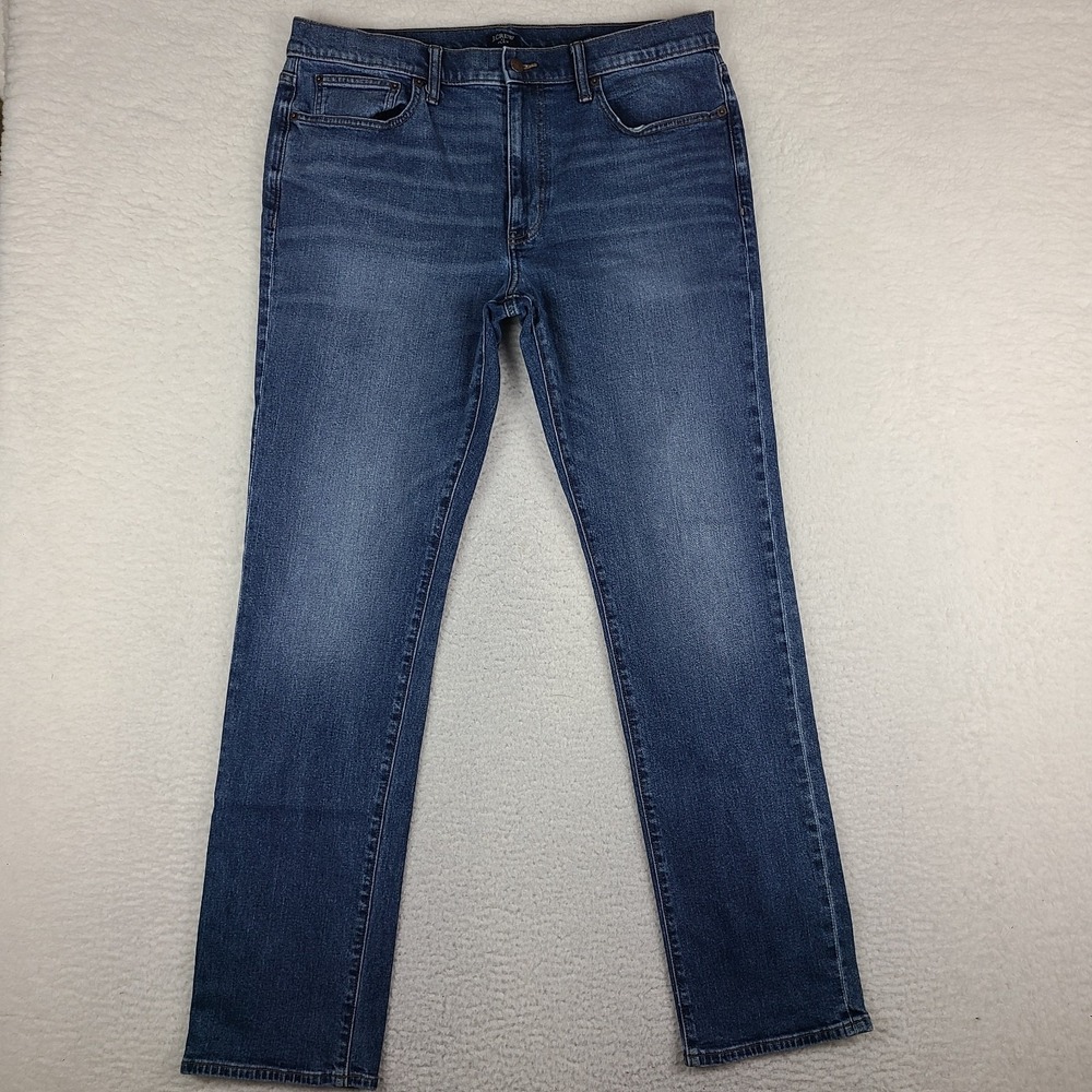 J Crew Jeans Mens 36x34 Blue Straight Flex Dark Wash Denim